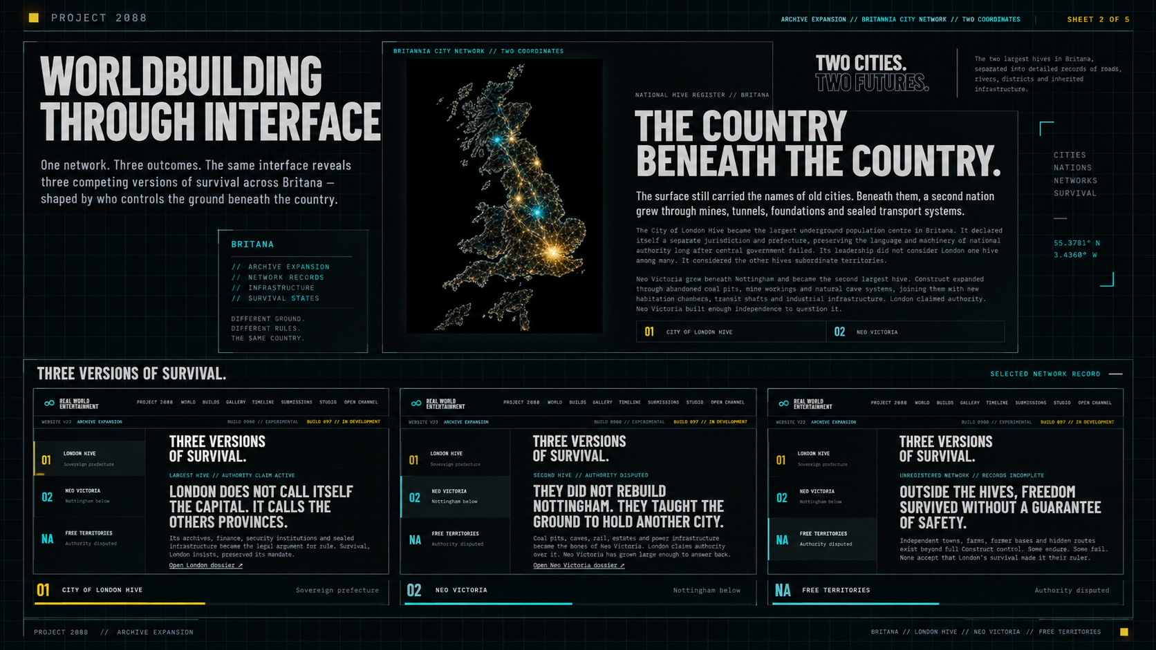 Project 2088 interface worldbuilding case study artwork